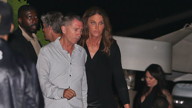 Caitlyn Jenner dressed in black for dinner at Nobu, in Malibu, with girlfriends, on Friday, July 17, 2015  X17online.com