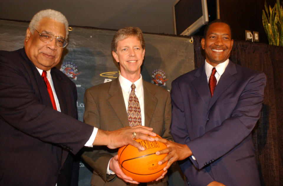 Rob Babcock, center, died on Wednesday after a battle with pancreatic cancer. (Getty) 