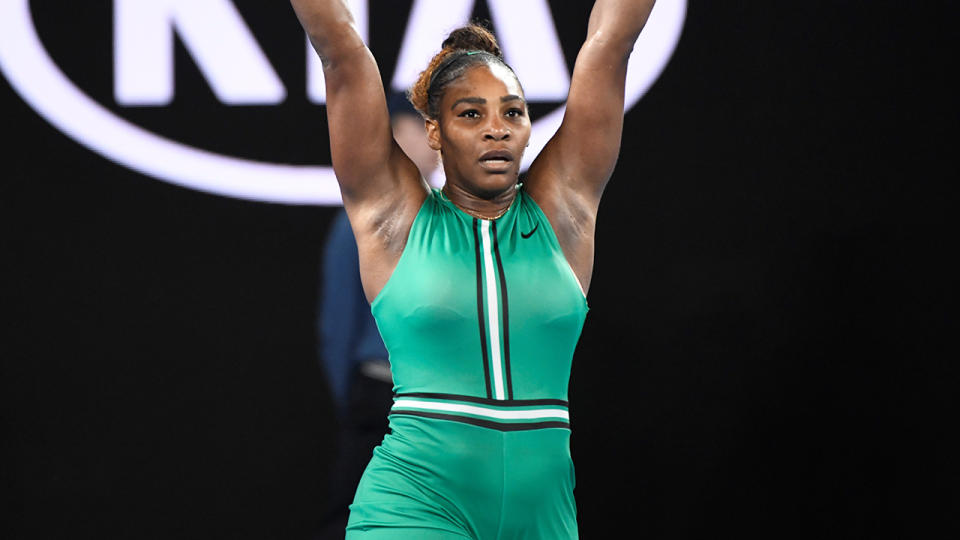 Serena Williams celebrates. (Photo by Recep Sakar/Anadolu Agency/Getty Images)