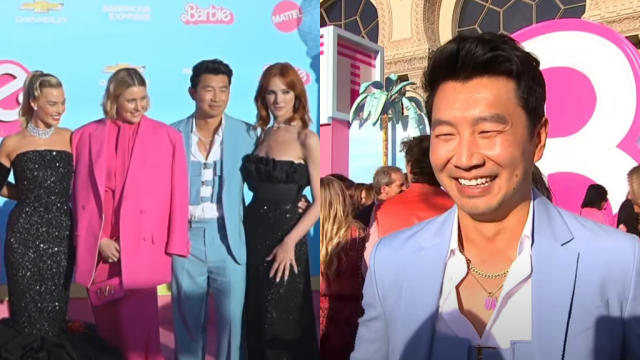 Simu Liu Dons Blue Versace Suit at 'Barbie' Los Angeles Premiere – WWD