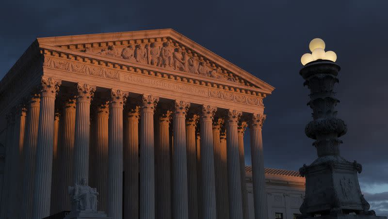 The Supreme Court is seen at sunset in Washington on Jan. 24, 2019.