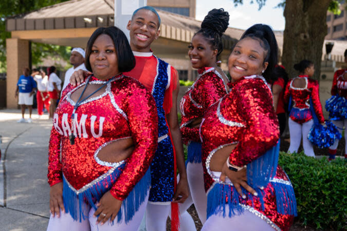 Baltimore All-Stars Marching Unit prepare to participate in the Juneteenth Atlanta Black History Parade