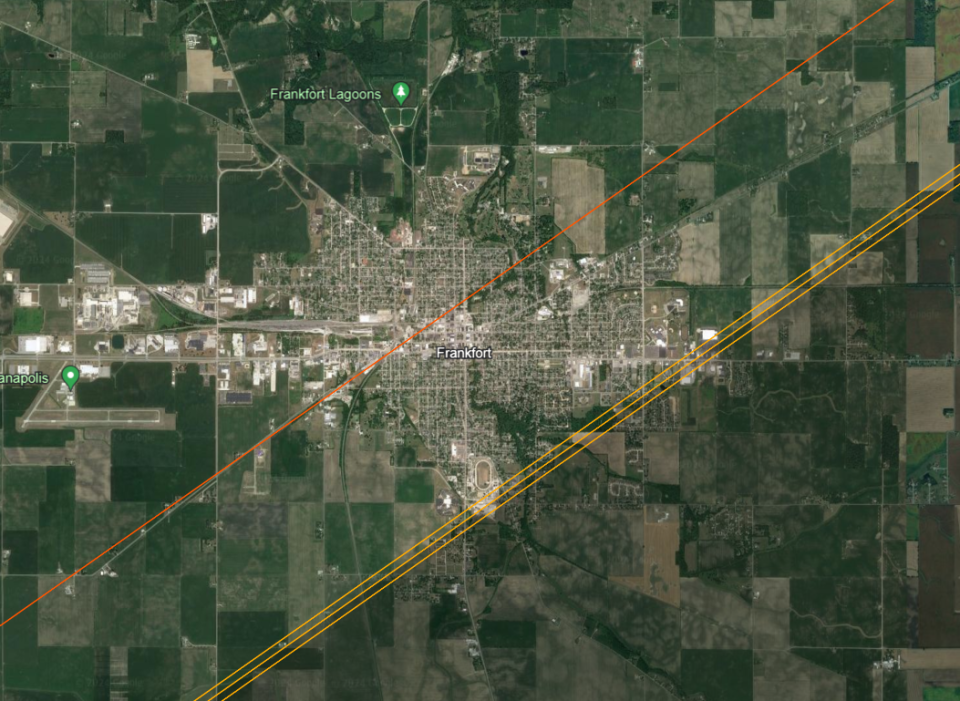 Frankfort, Indiana appears to lose much of the path of totality for the 2024 solar eclipse, according to a new eclipse map created by John Irwin with Astronomy blogsite Besselian Elements.