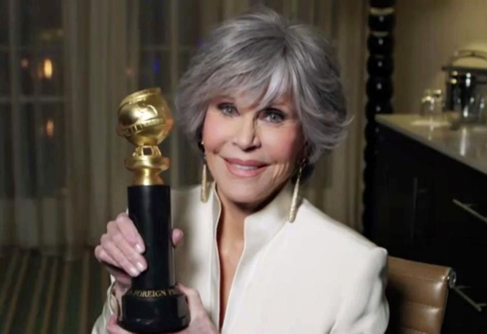 Jane Fonda won the Cecil B. deMille Award at the 78th Annual Golden Globe Awards, but admits she never succeeded at marriage (HFPA via Getty Images)