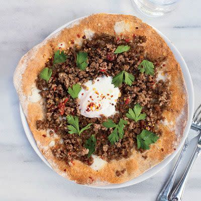 Turkish Ground Lamb Pizzas