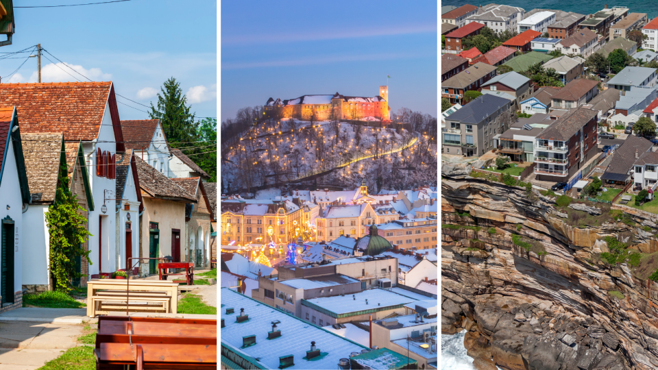 Houses in Hungary, Slovenia and Australia.