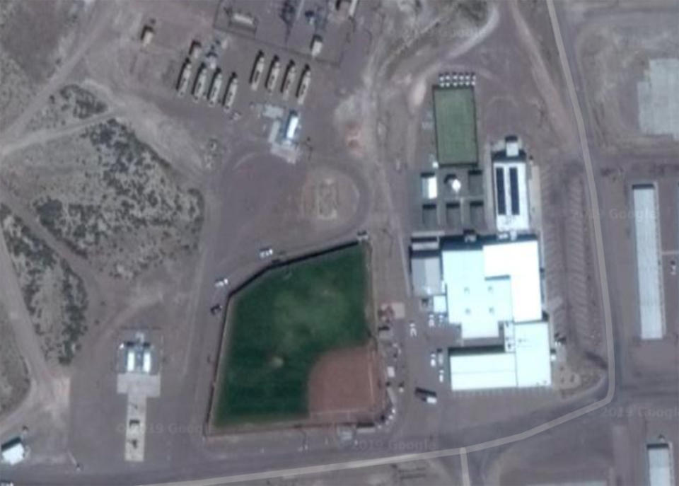 The top secret baseball diamond and tennis courts of Area 51. | Google Maps