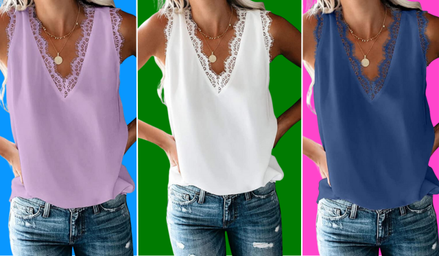 This 'really flattering' lacy top looks great under sweaters — it's now  just $13 (that's over 60% off)