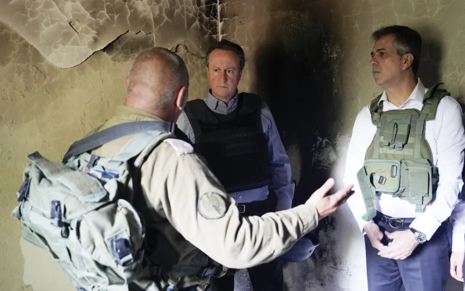 Lord Cameron visits a home that was torched by Hamas terrorists