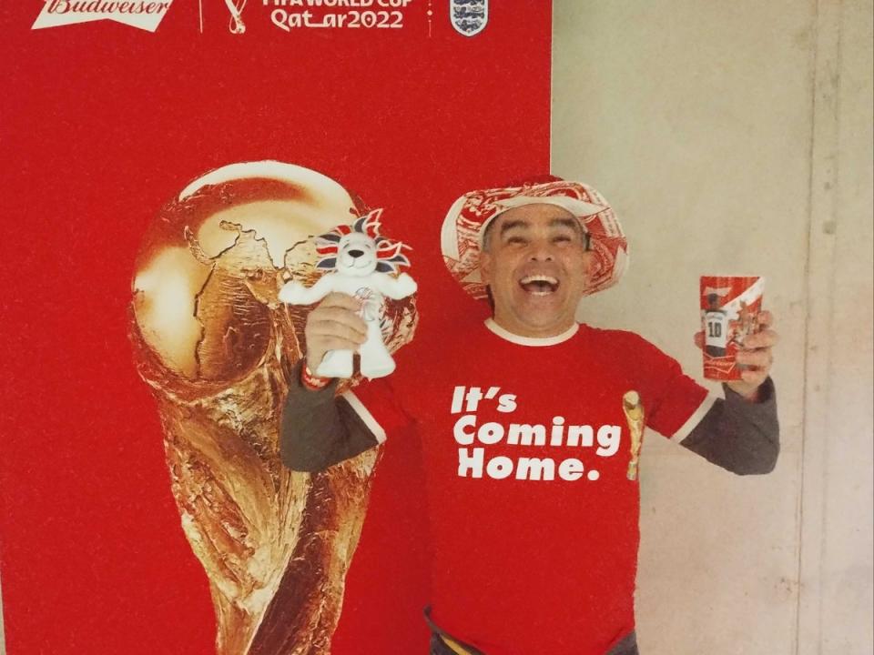 England fan Iker Verduzco says he wanted to take the whole month off work for the World Cup (Zoe Tidman / The Independent)