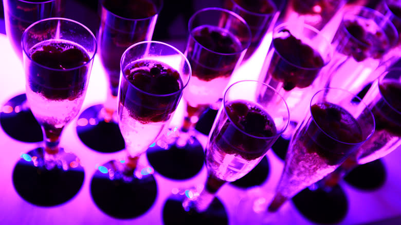 purple Champagne glasses