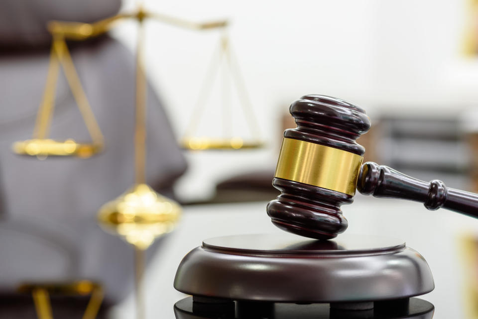 Gavel on top of a table