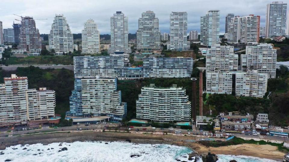 Vista aérea de los edificios