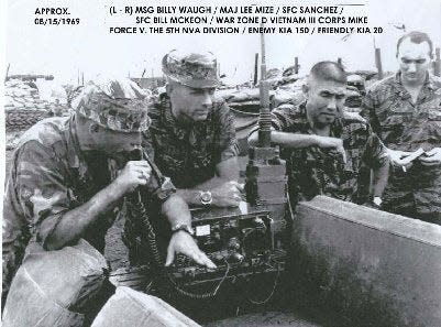 Retired Master Sgt. William "Billy" Waugh is shown with those he served with during the Vietnam War.