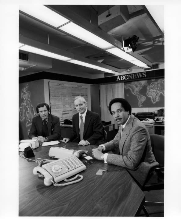 Walt Disney Television via Getty Images NEWS – 1979 News Anchors Peter Jennings, Frank Reynold, Max Robinson – Shoot Date: January 8, 1979. (Photo by ABC Photo Archives/Disney General Entertainment Content via Getty Images) L-R: PETER JENNINGS; FRANK REYNOLDS; MAX ROBINSON