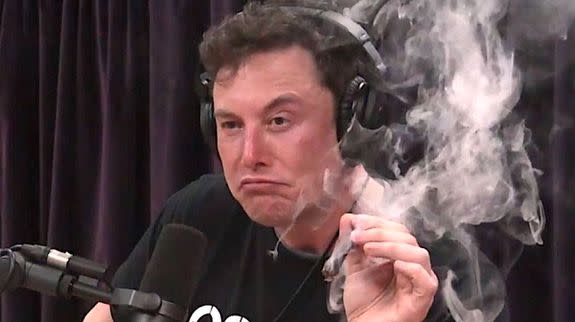 It's pot. So what? Musk on Joe Rogan's podcast.