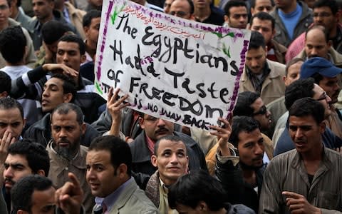 Activists say it would be difficult if not impossible to organise more mass demonstrations in Tahrir - Credit: AP Photo/Ben Curtis, File