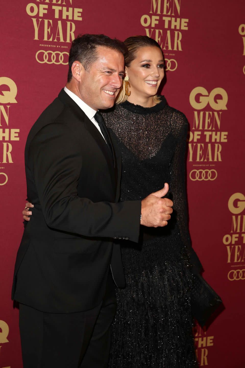 Karl and Jasmine (here at the GQ Men of the Year Awards 2017) started dating last year. Source: Getty