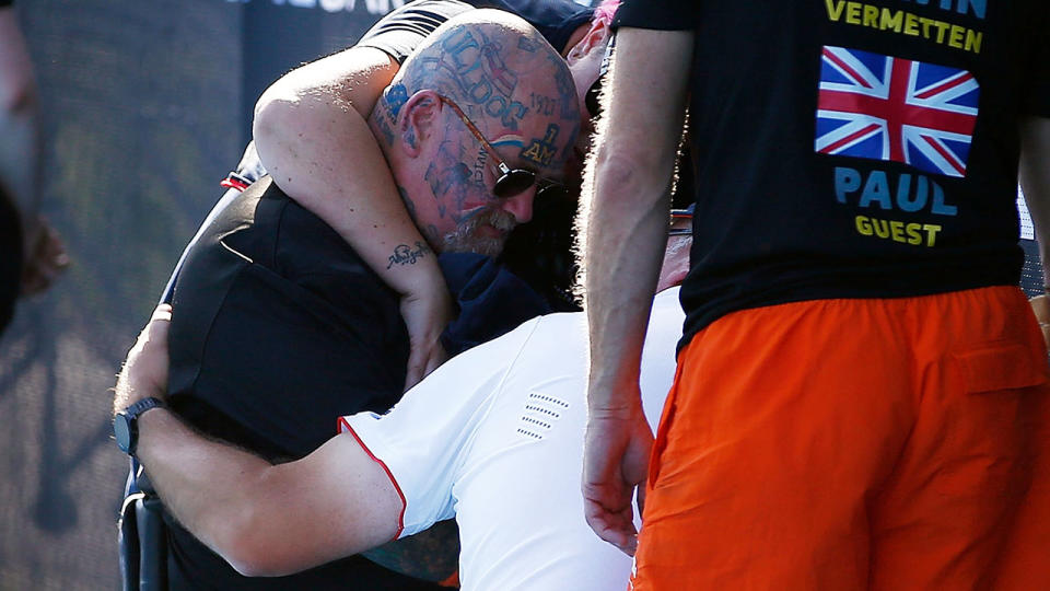 Paul Guest was still affected after the match. (Photo by Zak Kaczmarek/Getty Images for the Invictus Games Foundation)