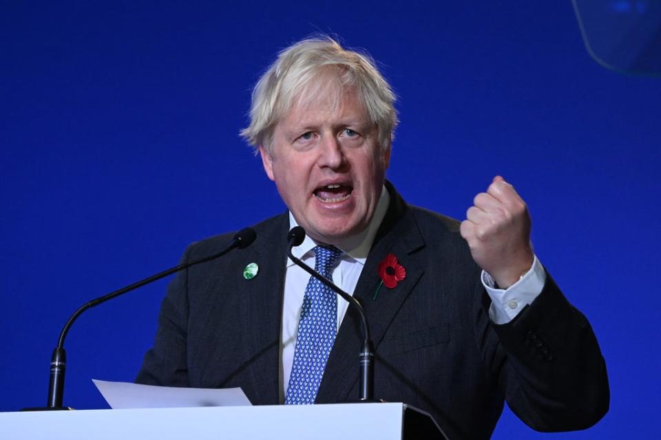 Prime Minister Boris Johnson speaking during the opening ceremony for the Cop26 summit (Jeff J Mitchell/PA) (PA Wire)