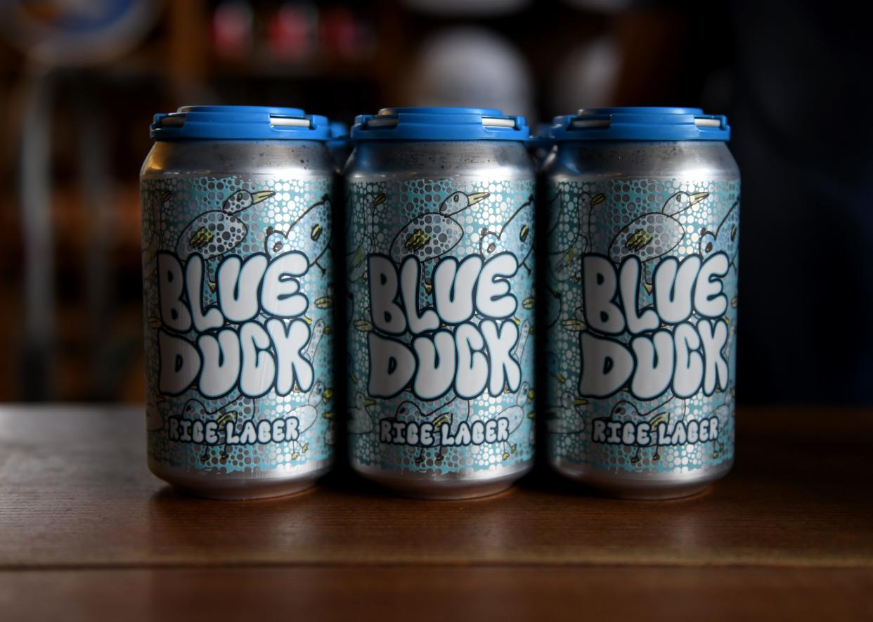 Blue Duck is a rice lager made at Burley Oak Brewing Company April 19, 2024, in Berlin, Maryland.