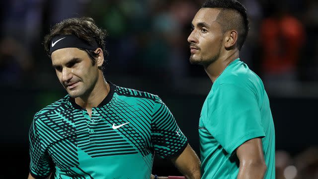 Federer and Kyrgios. Image: Getty