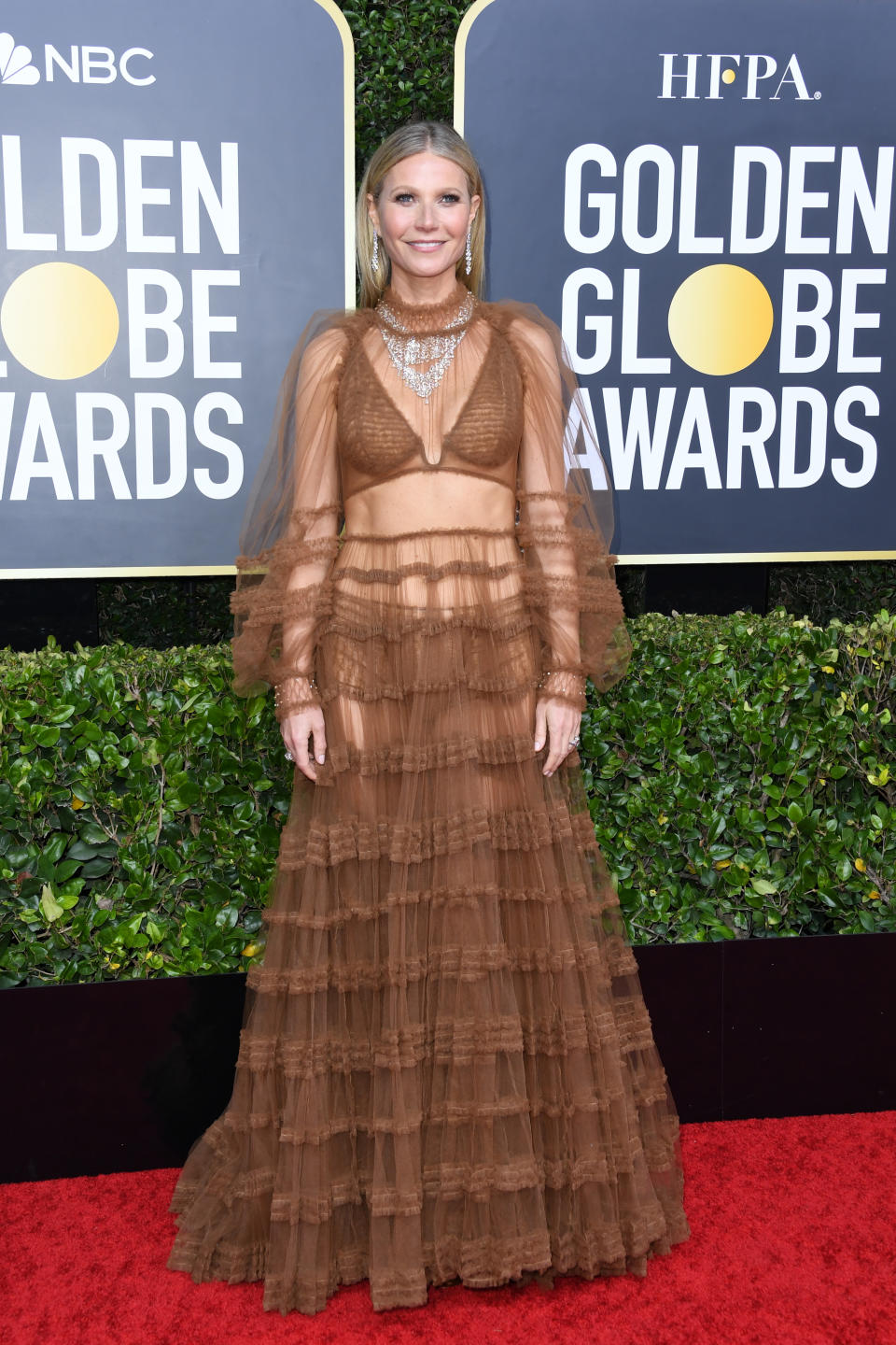  Gwyneth Paltrow in Fendi on the Golden Globes red carpet