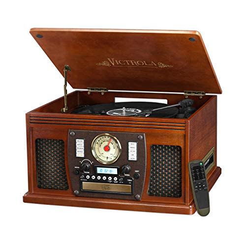 Victrola Navigator 8-in-1 Classic Bluetooth Record Player With USB Encoding and 3-speed Turntable