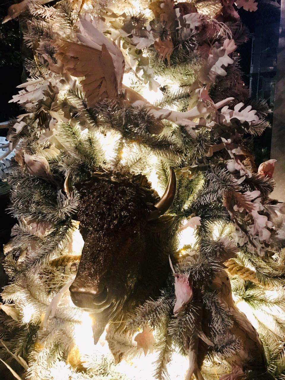 Wildlife Christmas tree close-up