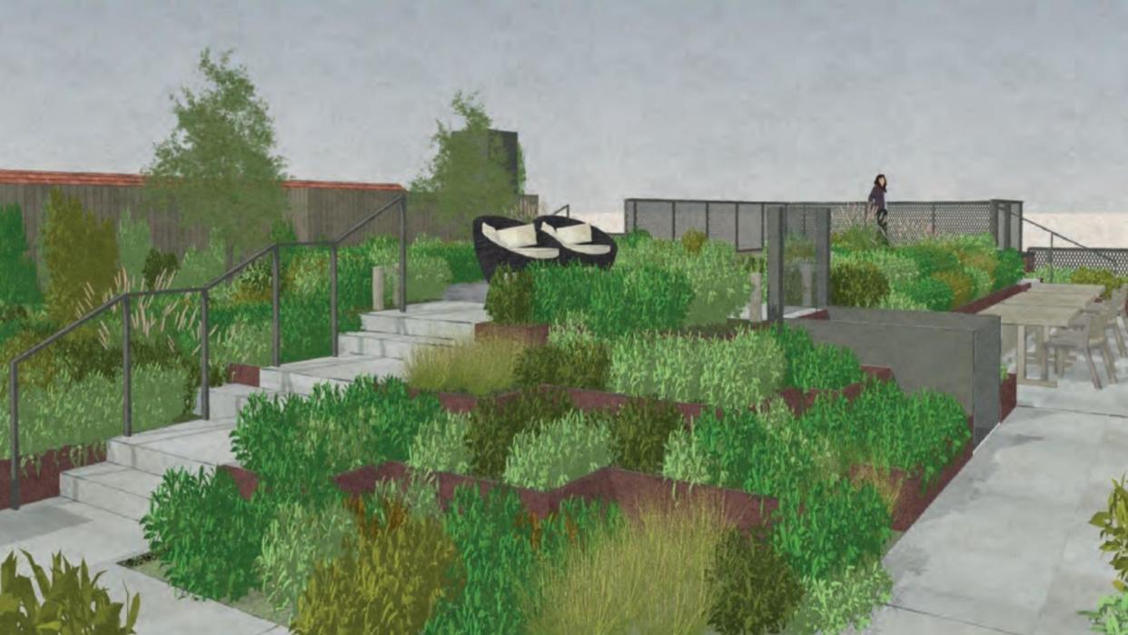 A CGI image of how the roof garden would look