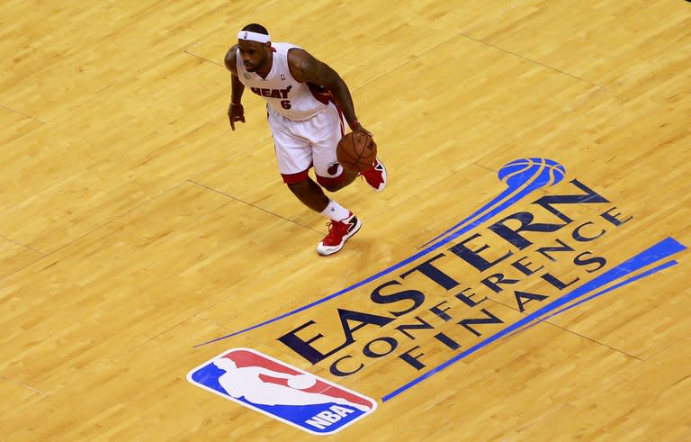 LeBron James of the Miami Heat drives the ball against the Indiana Pacers on June 3, 2013. The Heat captured the best-of-seven Eastern Conference final four games to three and booked a championship series showdown against the San Antonio Spurs that will open on Thursday at Miami