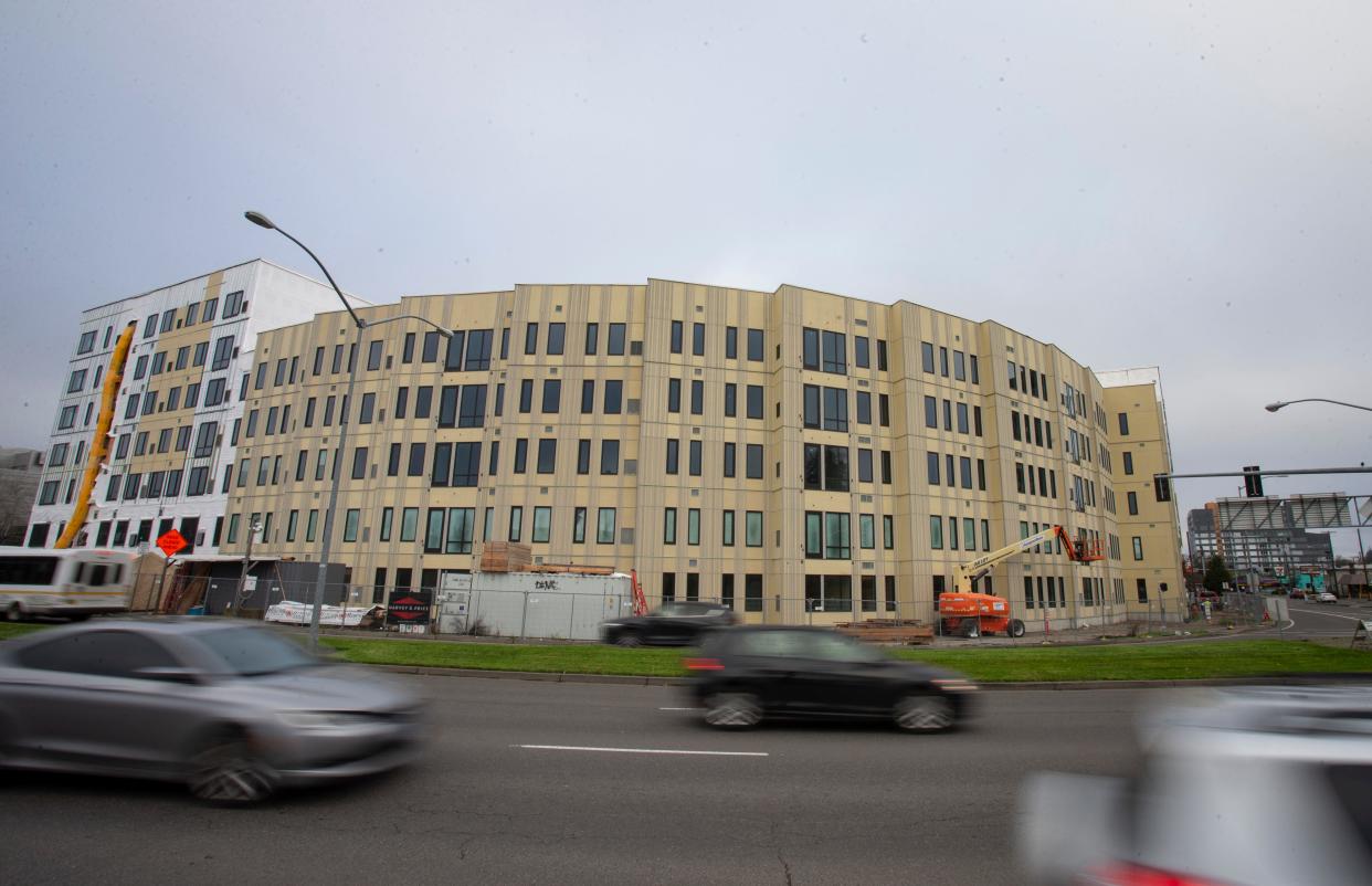 The Standard, a new student housing complex, is under construction at 475 East Broadway in Eugene.