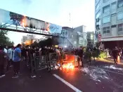 <p>People light a fire during a protest over the death of Mahsa Amini, a woman who died after being arrested by the Islamic republic's "morality police", in Tehran, Iran September 21, 2022. WANA (West Asia News Agency) via REUTERS </p> 