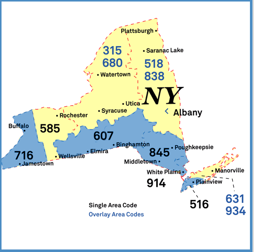 New York state area codes.