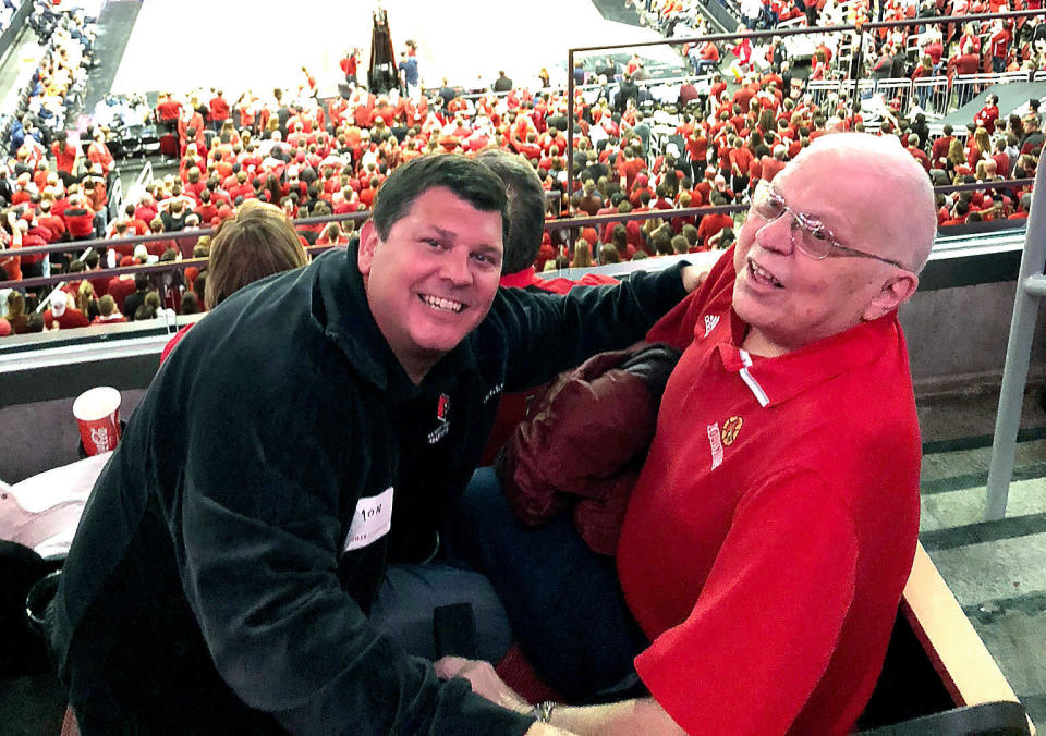 Bob Stinson, right, is believed to be the first person to start an NCAA bracket pool. (Courtesy of the Stinson family)