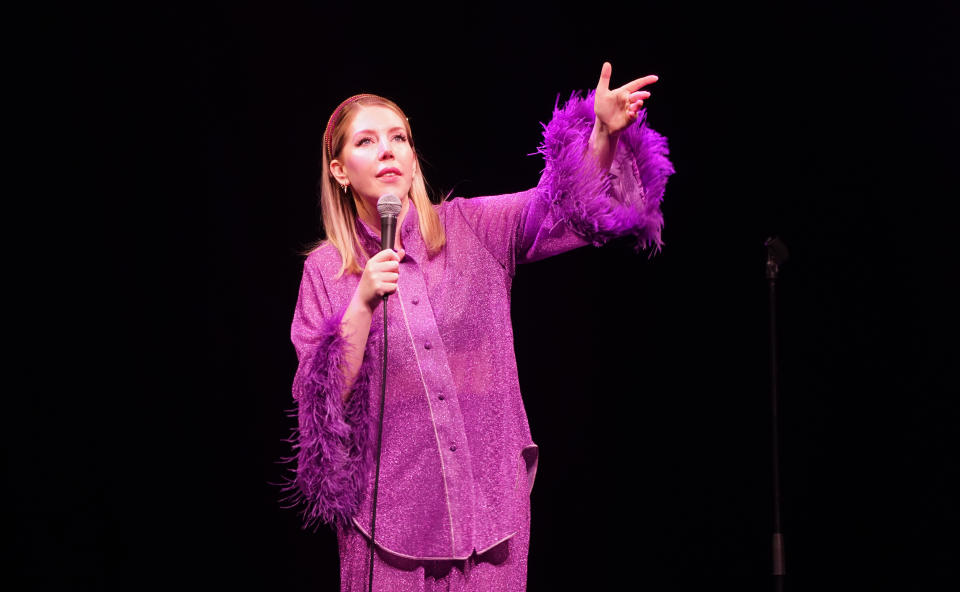 Katherine Ryan performs at the Just For Laughs comedy festival at the O2 Arena in London. Picture date: Thursday March 2, 2023. (Photo by Ian West/PA Images via Getty Images)
