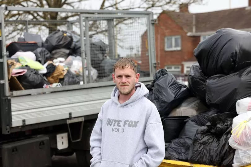 Resident Danny Luke at one of South Tyneside Council's temporary waste drop-off points in South Shields.