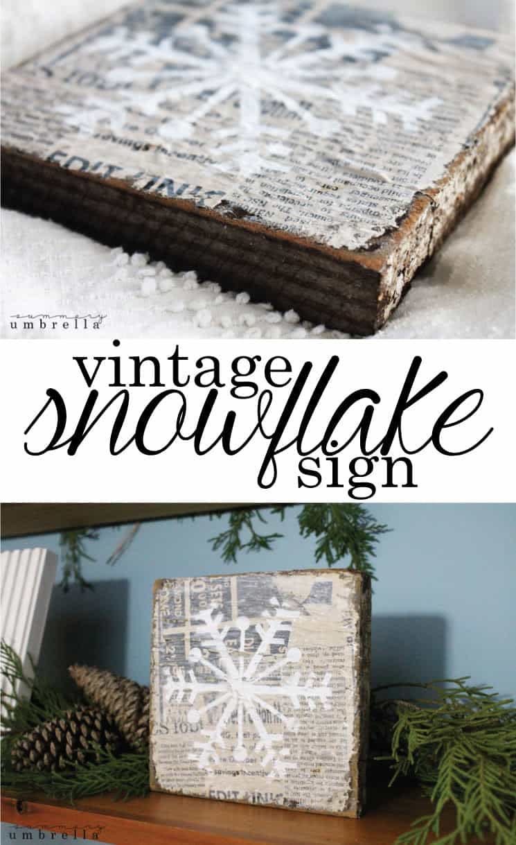 Vintage Snowflake Sign