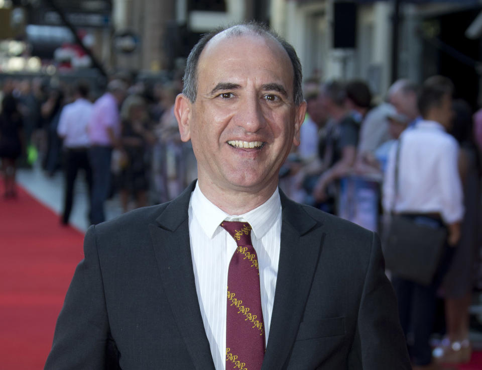 Armando Iannucci arrives at the London Premiere of “Alan Partridge: Alpha Papa”. (Photo by Joel Ryan/Invision/AP, File)