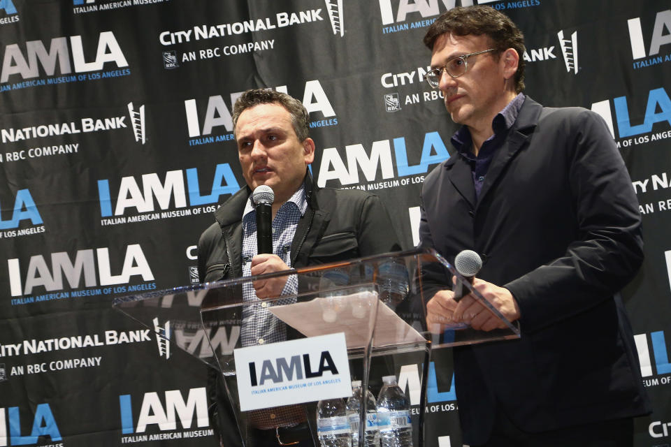 LOS ANGELES, CA - MAY 31:  Directors Joe Russo and Anthony Russo attend the Italian American Museum Of Los Angeles Unveils Exhibition Honoring The Russo Brothers at Italian American Museum of Los Angeles on May 31, 2018 in Los Angeles, California.  (Photo by Tommaso Boddi/Getty Images)