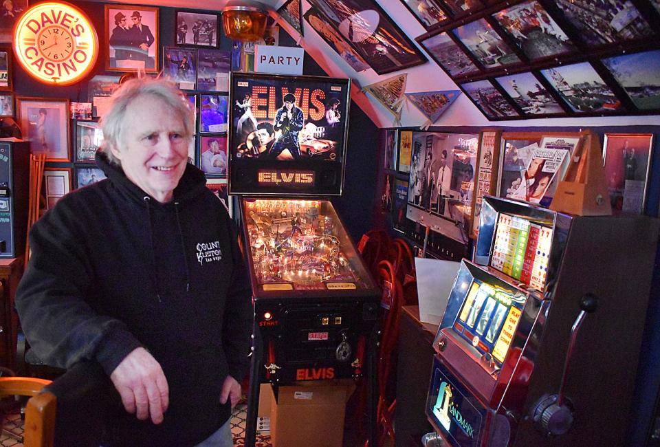 Dave Babin's with his Elvis pinball machine. 