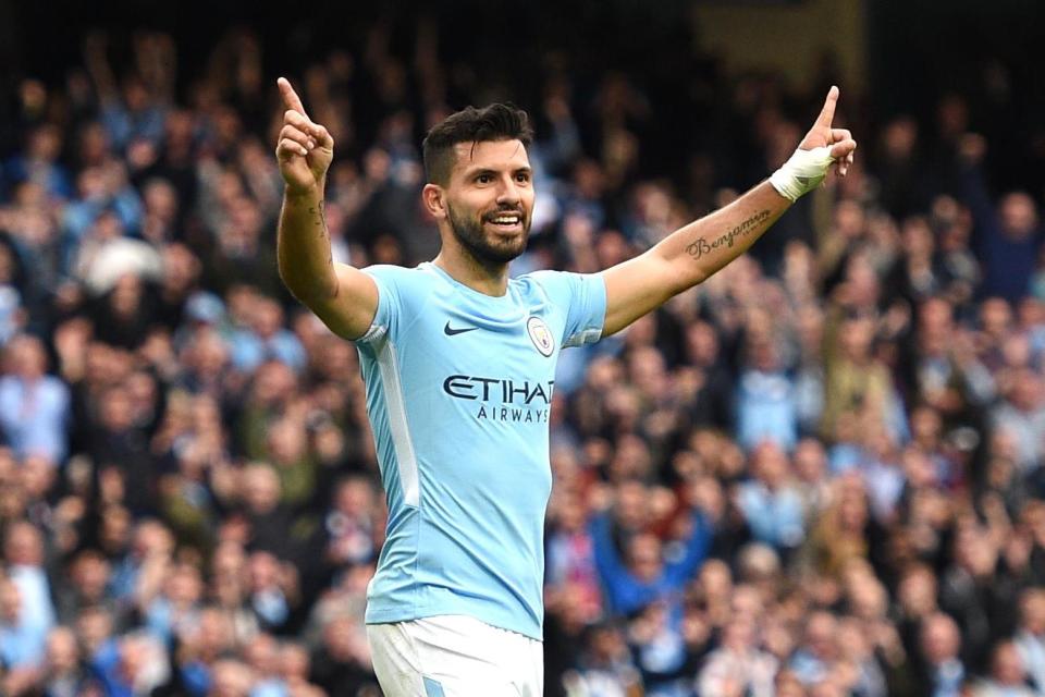 Record breaker? Aguero is closing in on City's all-time goalscoring tally: AFP/Getty Images