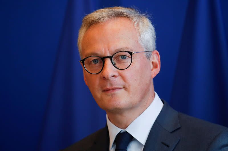 FILE PHOTO: French Finance Minister Bruno Le Maire attends a joint news conference after a meeting in Paris