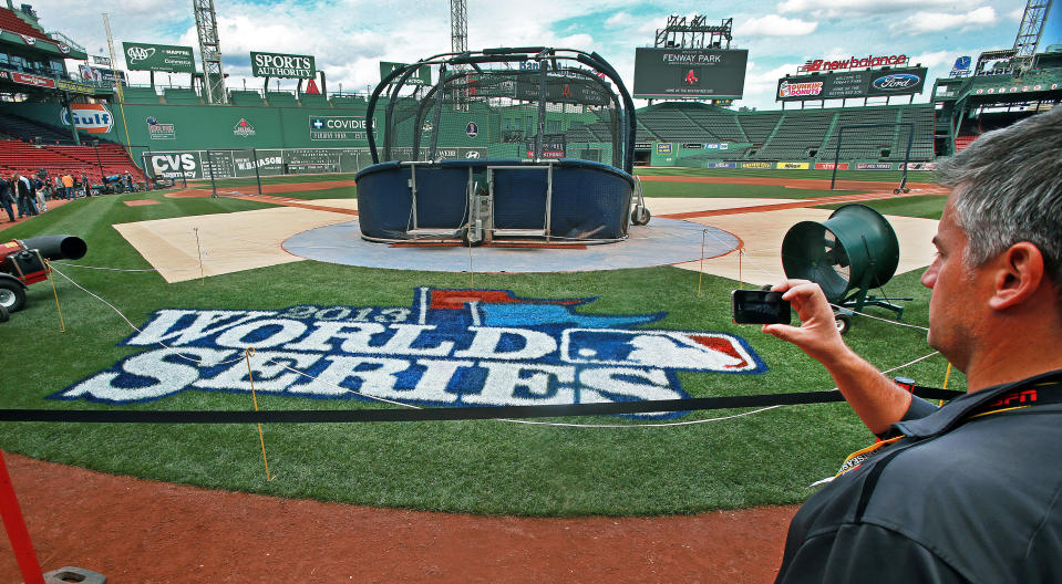 World Series logo in Boston.