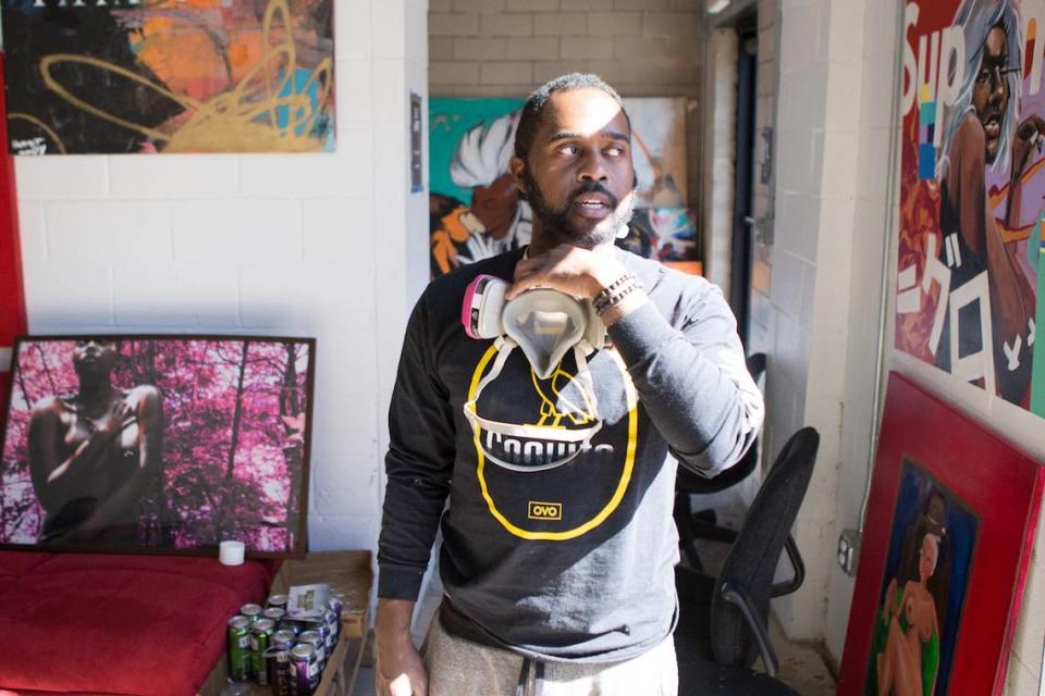 Dammit Wesley, artist and owner of BlkMrktCLT photography studio at Camp North End, founded the annual Durag Festival that takes place on Juneteenth weekend in Charlotte.