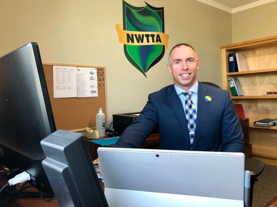 Matthew Miller, president of the N.W.T. Teachers' Association, in August 2020. An arbitrator sided with the union, ruling that an agreement to provide special leave to teachers sick with COVID-19 did not end at the same time as public health orders around the illness. (Kate Kyle/CBC - image credit)