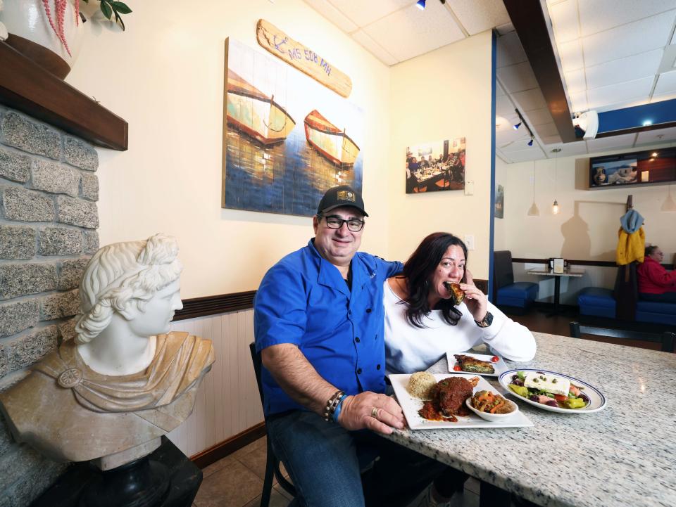 Mediterranean Bar & Grill owners Nicholas A. Dimakis and wife Maria Dimakis on Thursday, April 25, 2024.