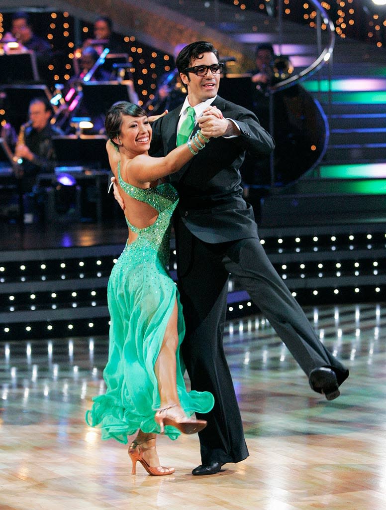 Gilles Marini and Cheryl Burke perform the Quickstep to "Kryptonite" by 3 Doors Down on "Dancing with the Stars."