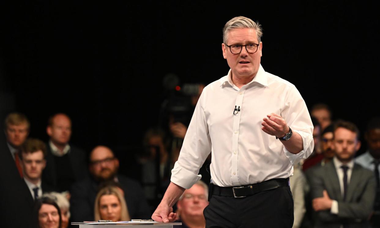 <span>Keir Starmer’s speech was a reassertion of his promises and rhetoric around core issues, rather than fringe obsessions. </span><span>Photograph: Leon Neal/Getty Images</span>