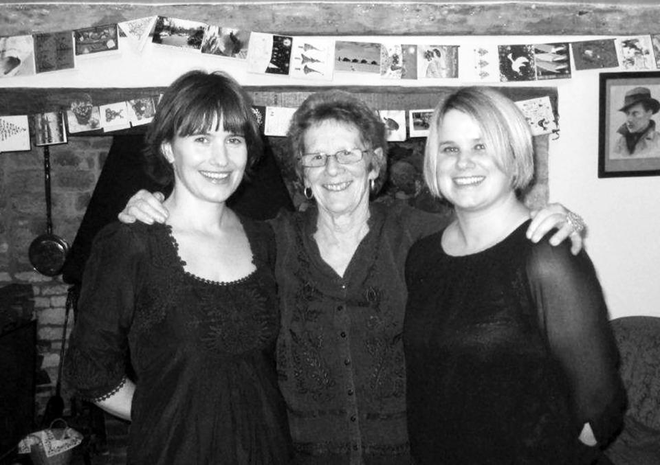 Quinn (left), pictured with her mother and sister, realized that while her father and stepfather never got to see her published book, the book was a comfort for her mother as she grieved. (Courtesy Joanna Quinn)
